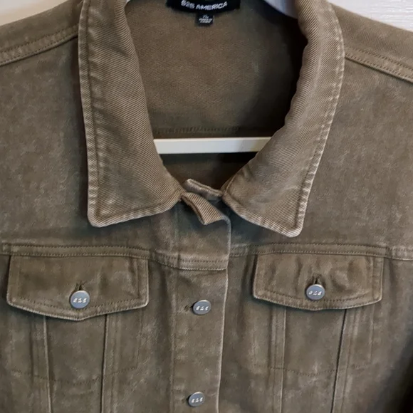 525 French Terry Olive Drab Green Denim Jacket XL - Picture 4 of 12